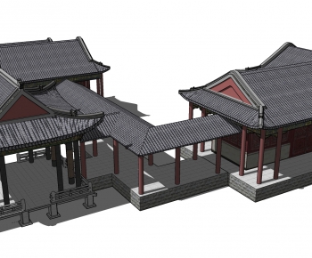 Chinese Style Ancient Architectural Buildings-ID:882666427