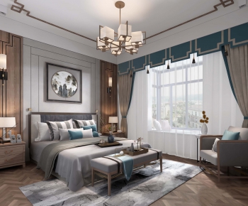 New Chinese Style Bedroom-ID:250128937