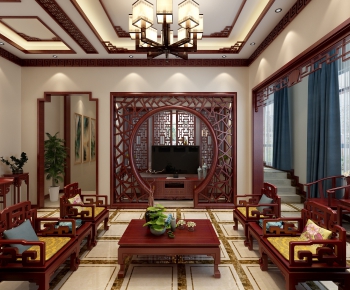 Chinese Style A Living Room-ID:423147463