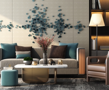 New Chinese Style Sofa Combination-ID:616007825