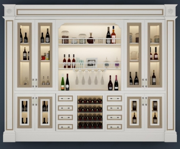 Simple European Style Wine Cabinet-ID:612011161