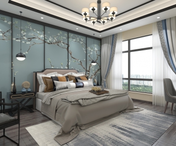 New Chinese Style Bedroom-ID:613296247
