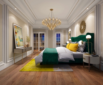 Simple European Style Bedroom-ID:577854616