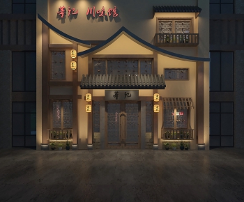 New Chinese Style Facade Element-ID:672657757