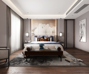 New Chinese Style Bedroom-ID:516083422