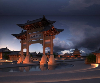 Chinese Style Ancient Architectural Buildings-ID:584297977