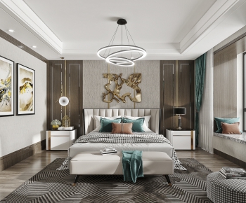 New Chinese Style Bedroom-ID:924688836