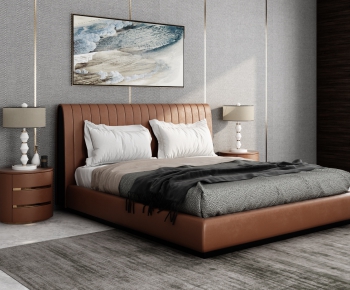 Modern Double Bed-ID:505275431