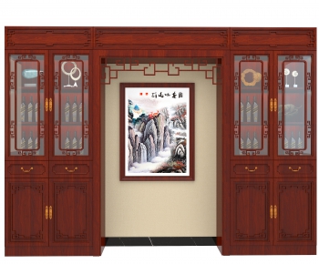 Chinese Style Wine Cabinet-ID:668628913