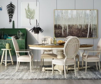 European Style Dining Table And Chairs-ID:334794227
