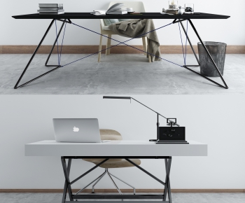 Industrial Style Computer Desk And Chair-ID:217565817