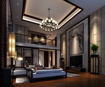 New Chinese Style A Living Room-ID:197232362