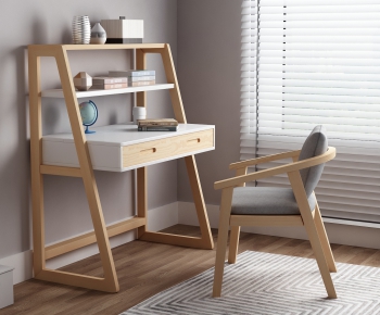 Nordic Style Computer Desk And Chair-ID:411931116
