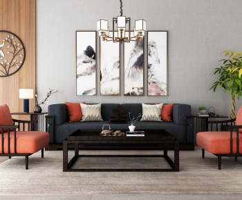 New Chinese Style Sofa Combination-ID:383495692