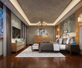 New Chinese Style Bedroom-ID:735179352