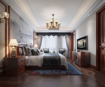 New Chinese Style Bedroom-ID:223973568