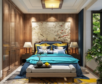 New Chinese Style Bedroom-ID:629168335