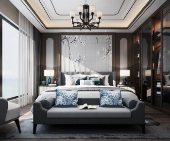 New Chinese Style Bedroom-ID:460366877