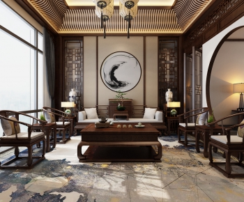 New Chinese Style A Living Room-ID:396368284