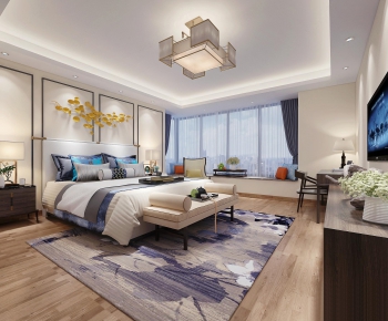 New Chinese Style Bedroom-ID:342977395