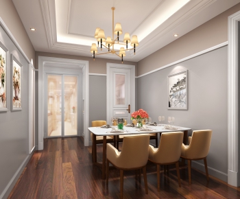 American Style Simple European Style Dining Room-ID:342715593