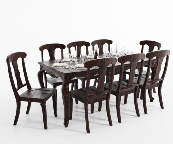 American Style Dining Table And Chairs-ID:227272972