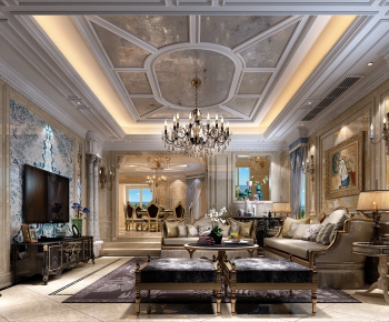Classical Style A Living Room-ID:987273163