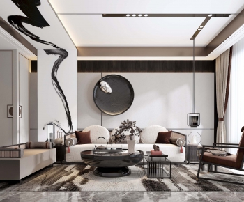 New Chinese Style A Living Room-ID:494423148