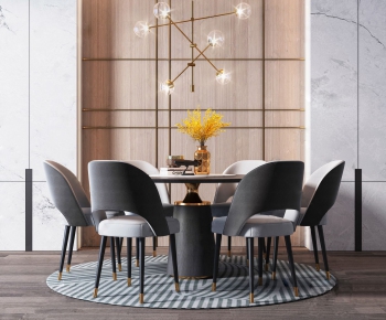 Post Modern Style Dining Table And Chairs-ID:136766619