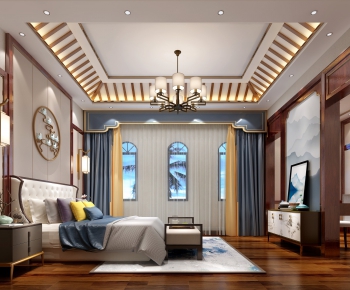 New Chinese Style Bedroom-ID:487563855