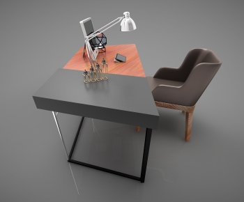 Modern Computer Desk And Chair-ID:140576286