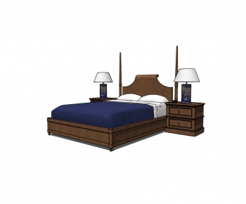 New Chinese Style Double Bed-ID:527145373
