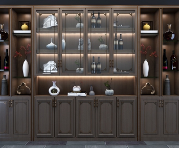 New Chinese Style Wine Cabinet-ID:615367115