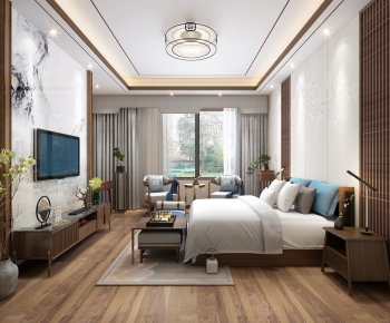 New Chinese Style Bedroom-ID:728179432