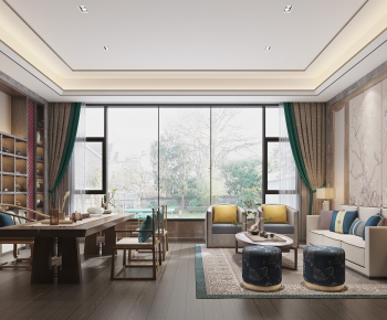 New Chinese Style Office Living Room-ID:299433774