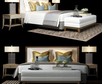 New Chinese Style Double Bed-ID:329952913