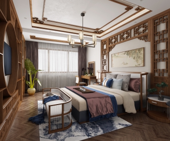 New Chinese Style Bedroom-ID:489309728
