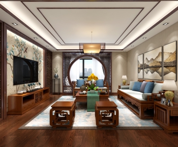 Chinese Style A Living Room-ID:307719646