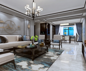 Chinese Style A Living Room-ID:257261116