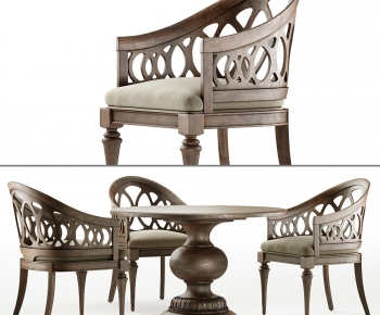 American Style Dining Table And Chairs-ID:159199528