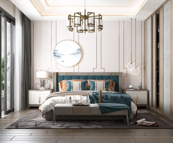 New Chinese Style Bedroom-ID:672891632