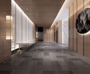 New Chinese Style Corridor Elevator Hall-ID:719586934