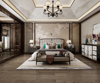 New Chinese Style Bedroom-ID:722882374