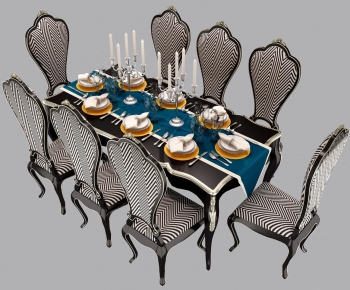 European Style Dining Table And Chairs-ID:621573246