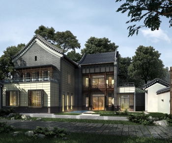 New Chinese Style Villa Appearance-ID:375050598