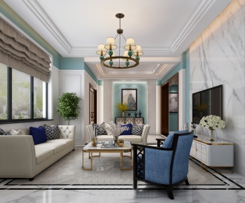 New Chinese Style A Living Room-ID:314158849