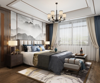 New Chinese Style Bedroom-ID:602939522