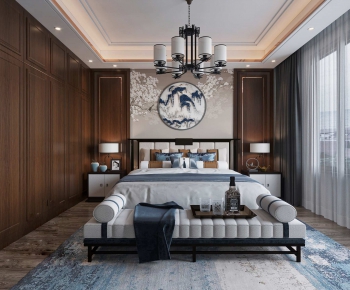 New Chinese Style Bedroom-ID:620505197