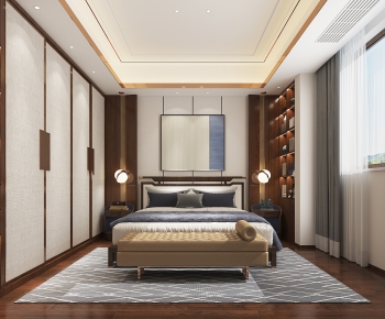 New Chinese Style Bedroom-ID:688734729