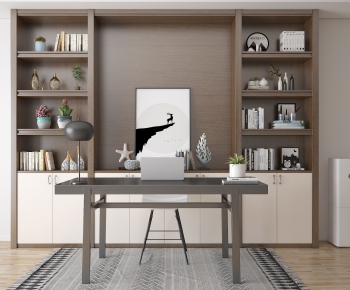 Modern Computer Desk And Chair-ID:156999233